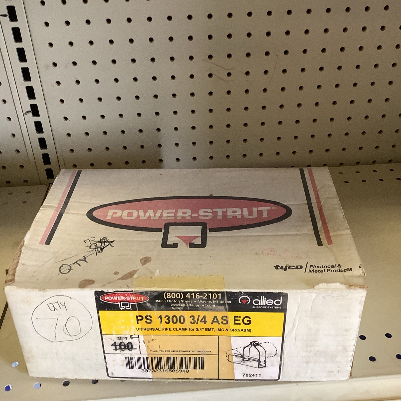 NEW – Power Strut PS 1300 3/4 AS EG Universal Pipe Clamp For 3/4” EMT – QTY 70