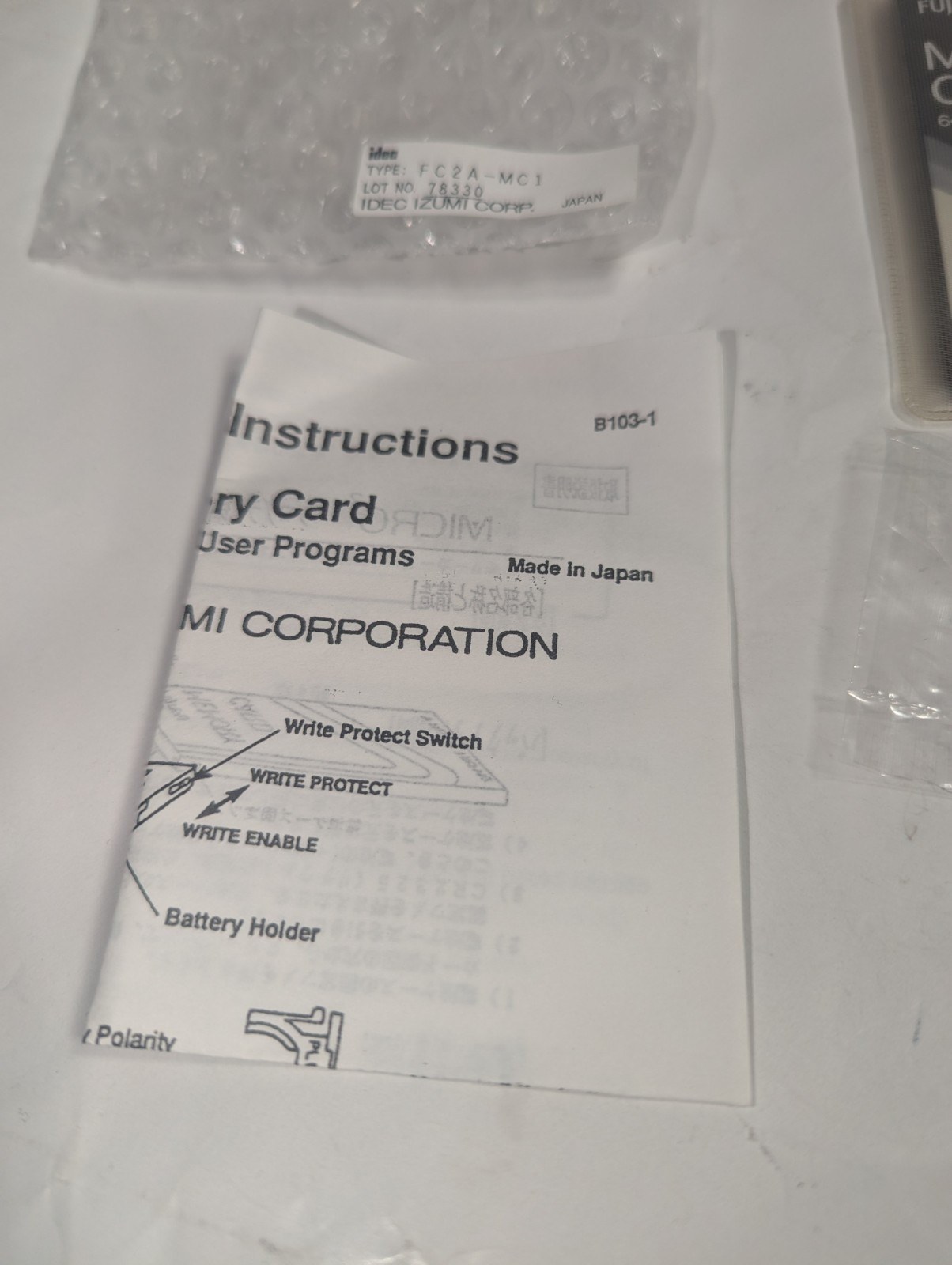 NEW GENUINE IDEC IZUMI FC2A-MC1 MEMORY CARD KIT