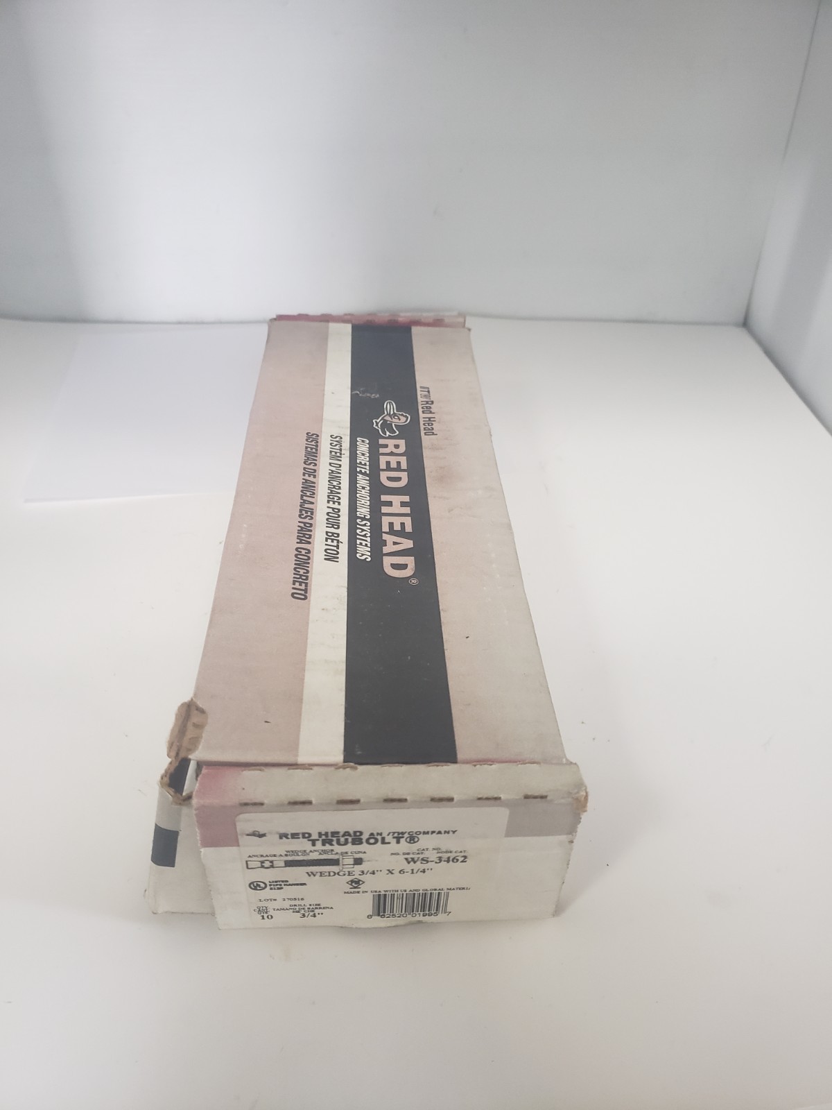 RED HEAD WS-3462 TRUBOLT ZINC PLATED STEEL WEDGE 3/4″ x 6-1/4″, BOX OF 13, NIB
