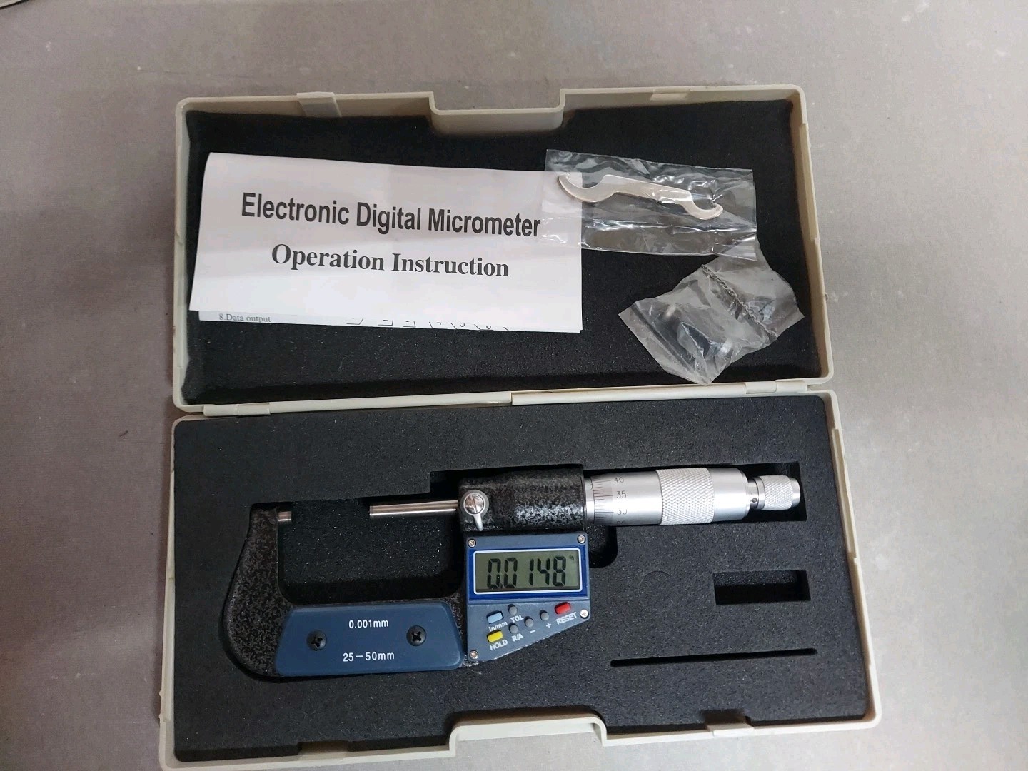 25-50mm x 0.001mm Electronic Digital Micrometer – Specialty Tools