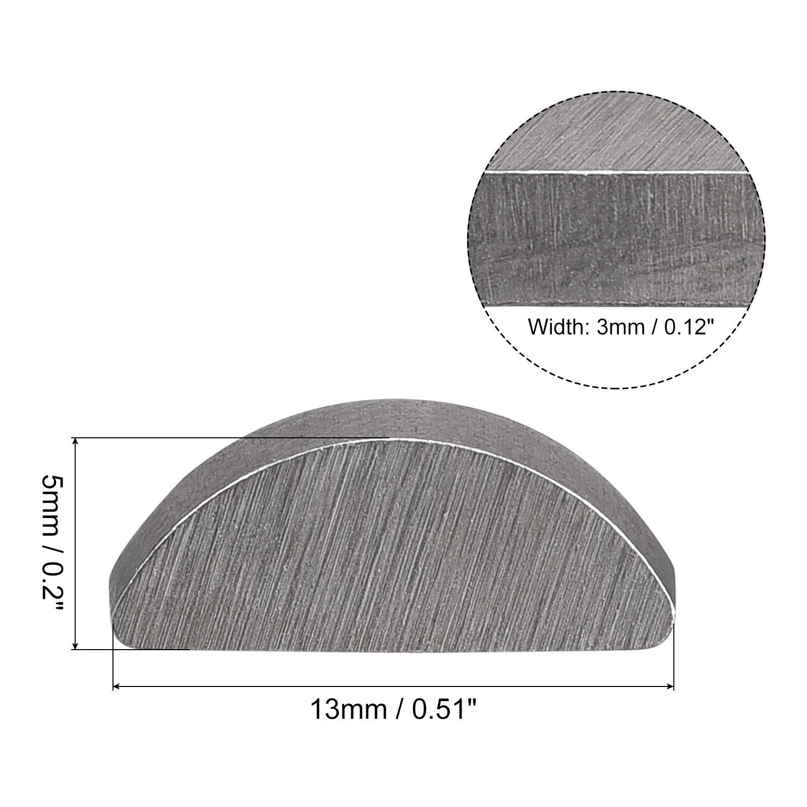 Woodruff Keys 10pcs Steel 3mm Width x 5mm Height x 13mm Diameter