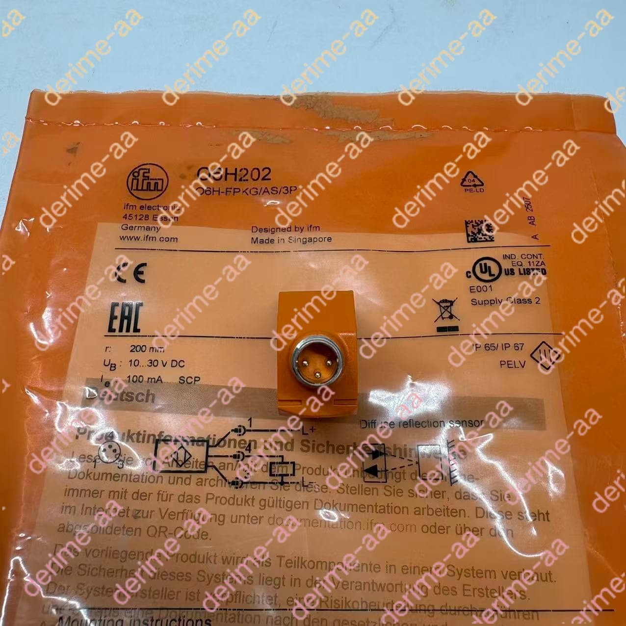 IFM O6H202 O6H-FPKG/AS/3P Photoelectric sensor#1pcs new in box