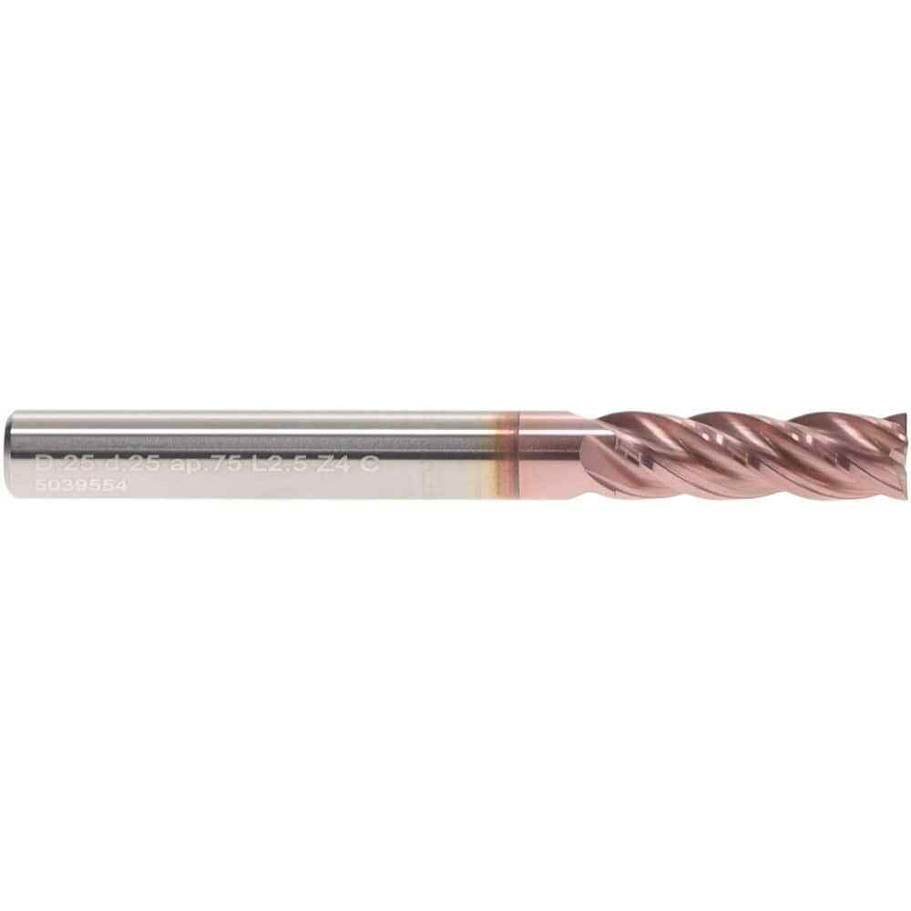 Iscar 3398259 Square End Mill: 1/4″ Dia, 3/4″ LOC, 1/4″ Shank, 2-1/2″ OAL