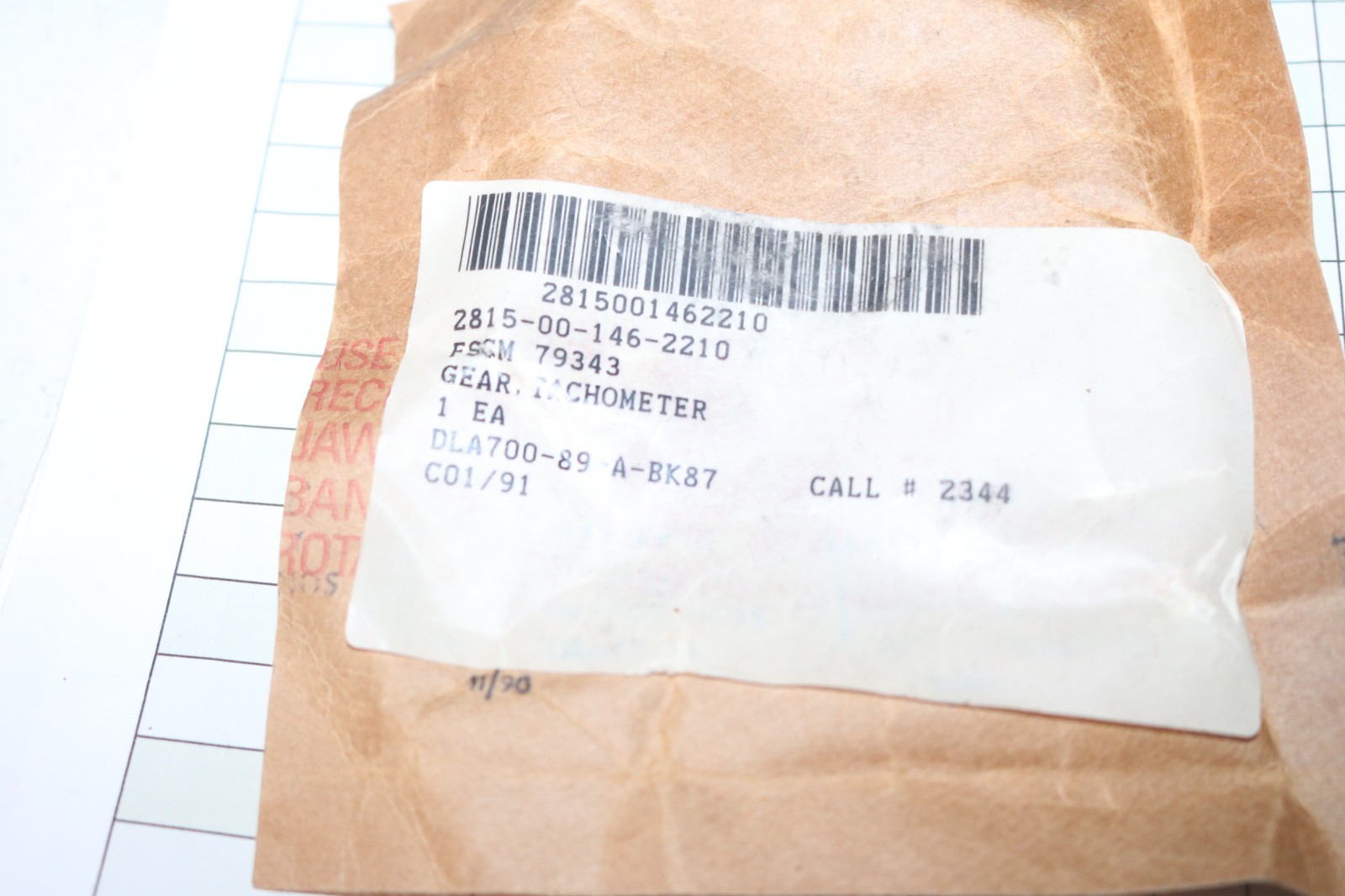 NOS Cameron Cooper tachometer gear set PN 1GSB26 3020-00-146-2210