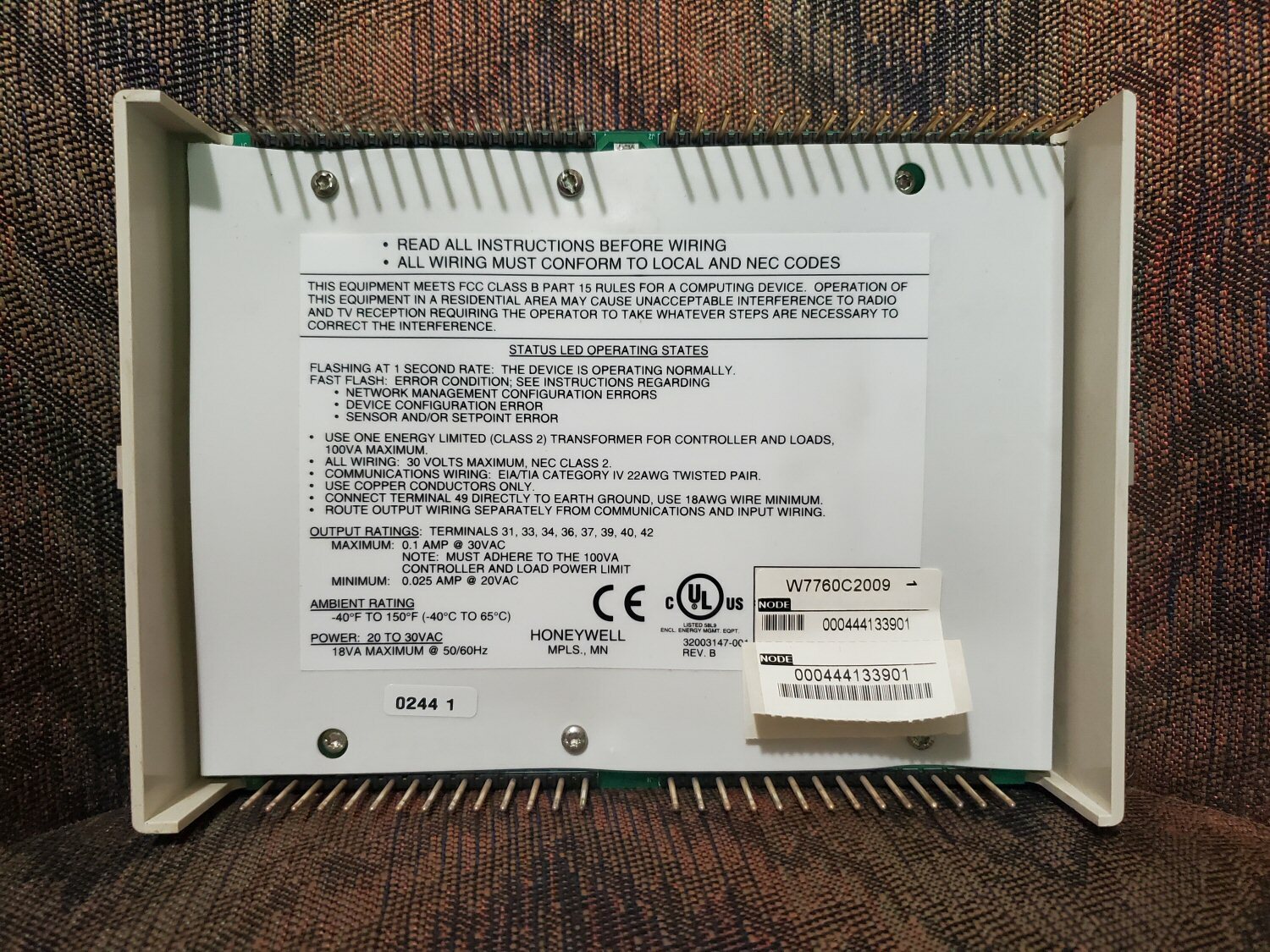 Honeywell Excel 15C Plant Controller W7760C2009