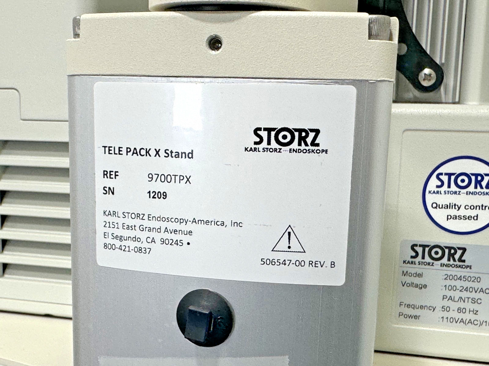 Karl Storz Tele Pack X 20045020 Endoscopy Video Monitor System Cart Stand