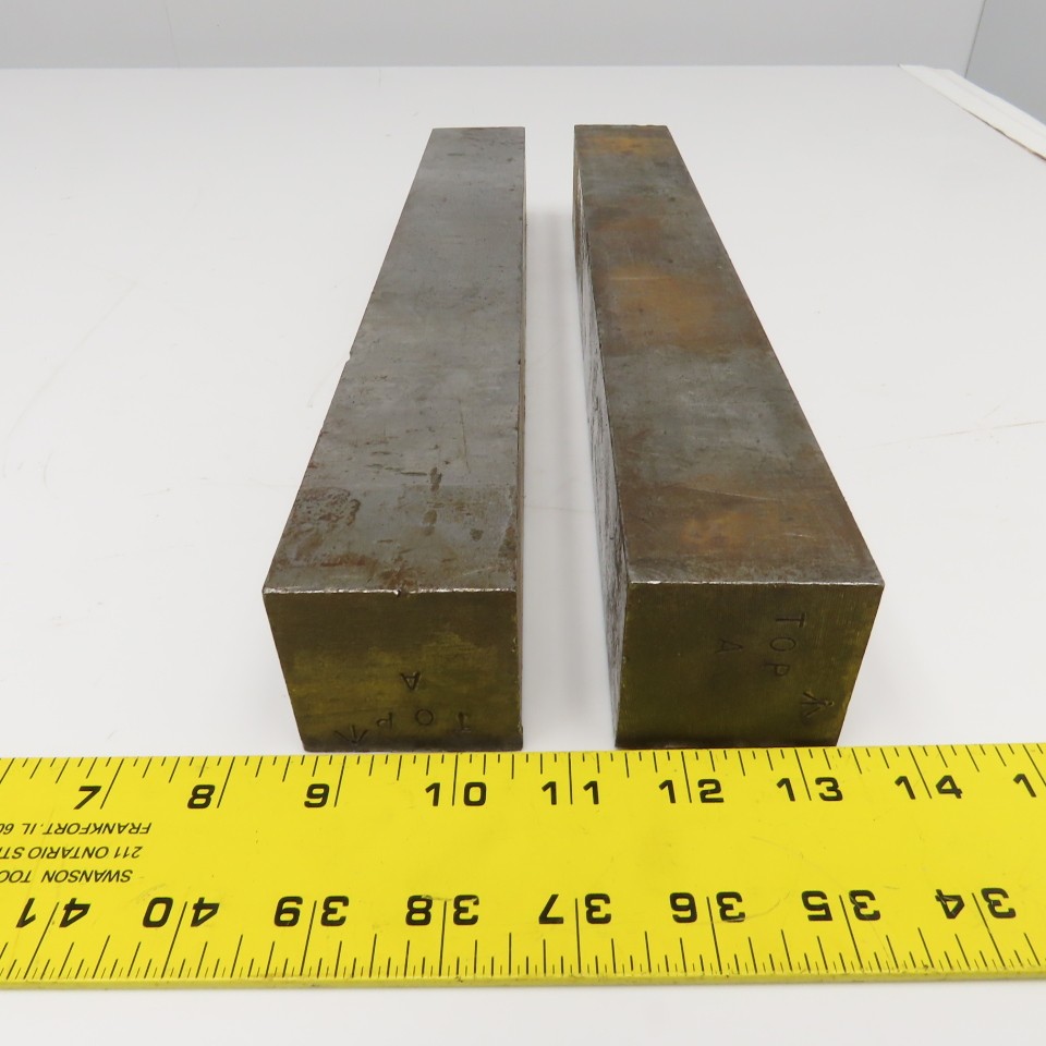 2″ Square Mild Steel Bar Stock 12″ OAL Lot Of 2