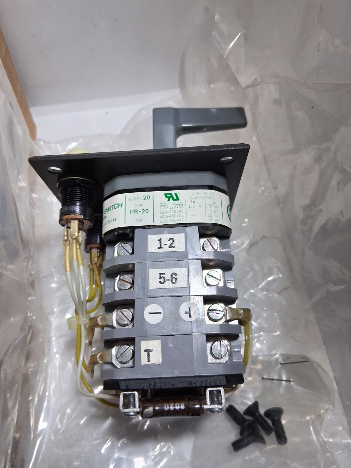 ELECTRO SWITCH 20PGD-120208-001 ROTARY SWITCH 3 POSITION 20A 600VAC NIB