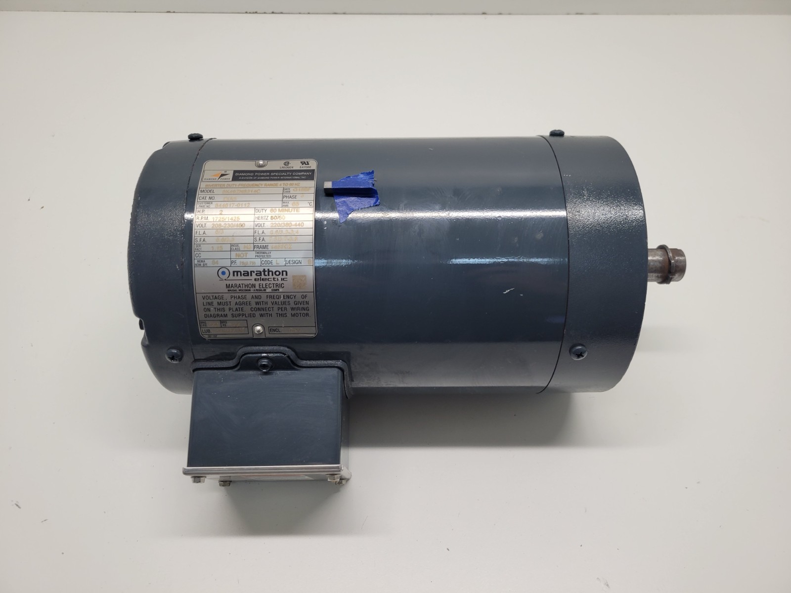 NEW OLD STOCK! MARATHON ELECTRIC 2HP 208-230/460V MOTOR 5K49ZN8314C