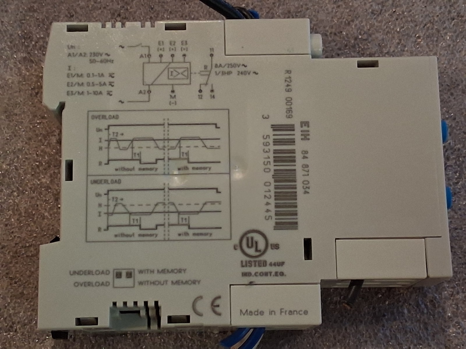 Crouzet EIH 84 871 034 Level Control Relay Hysteresis 240VAC