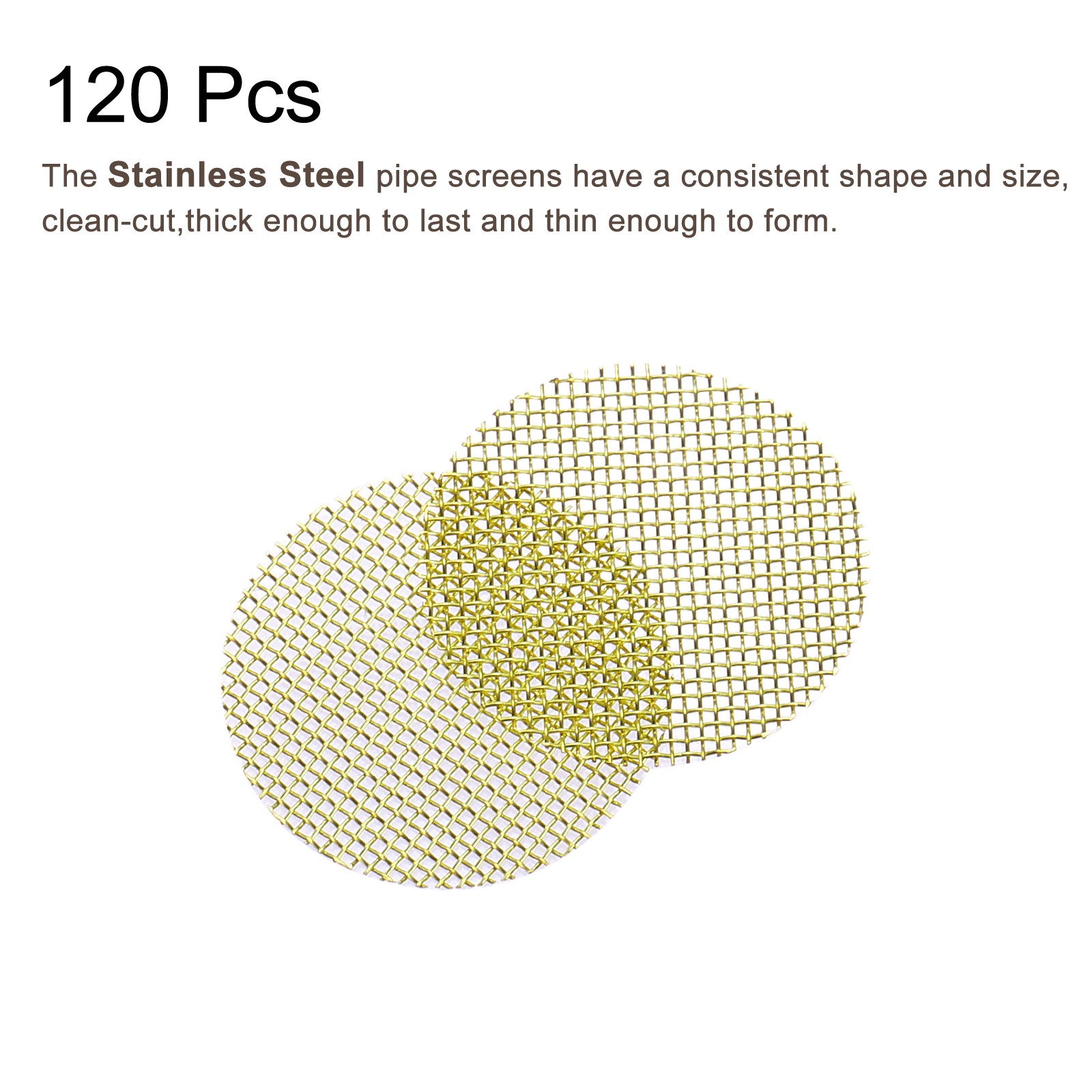 120 x Pipe Screen Brass Screens 9/16 Inch(15mm) Diameter for Pipe Filter
