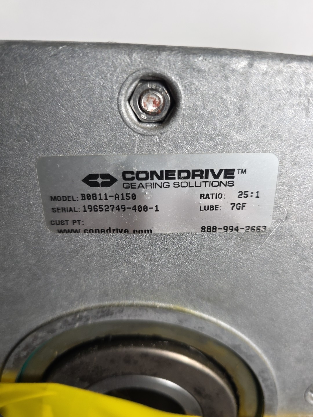 CONE DRIVE B0811-A150, B081125.WAAT1-Z, Gearbox 25:1