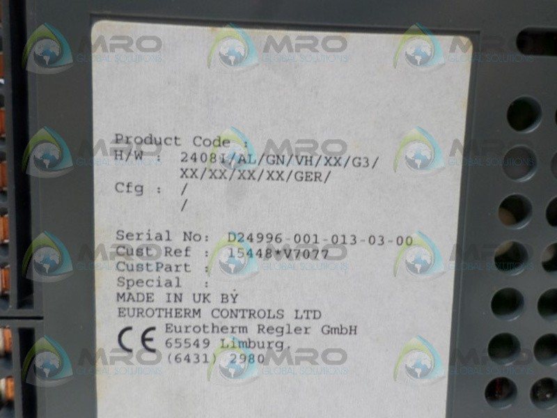 EUROTHERM 2408I/AL/GN/VH/XX/G3/XX/XX/XX/XX/ TEMPERATURE INDICATOR NSNP