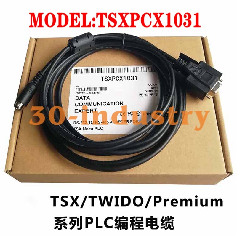 Cable fit for TSX Neza series PLC TSXPCX1031 RS232 3m Round head 8-pin