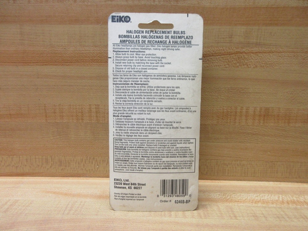 Eiko 6245B Miniature Lamps Halogen Bulbs 12V 45W