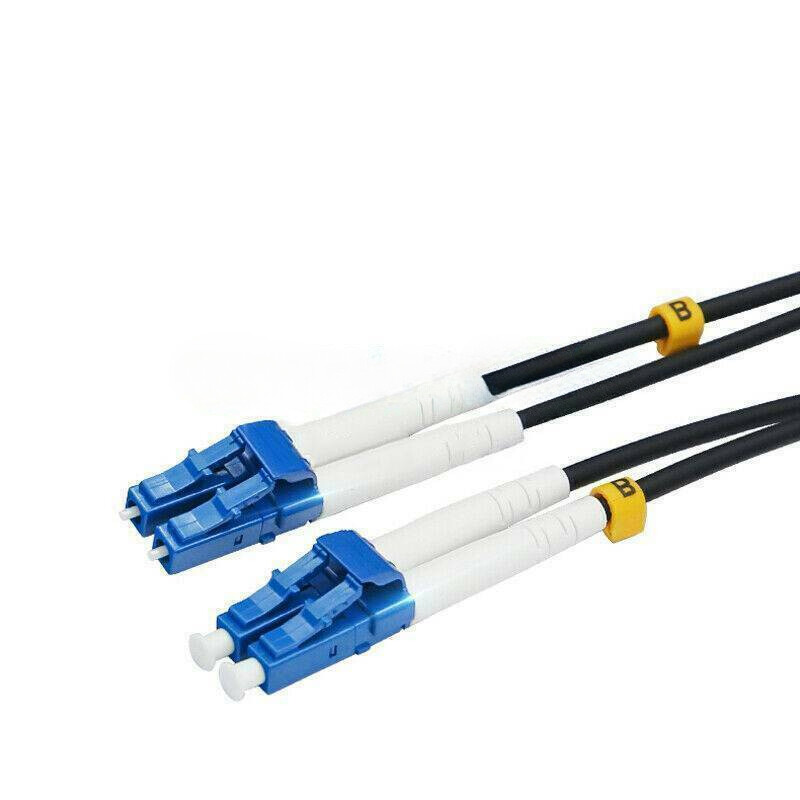 Black Armored Fiber Cable Duplex Fiber Optic Patch Cord 150M LC-LC UPC SM 9/125