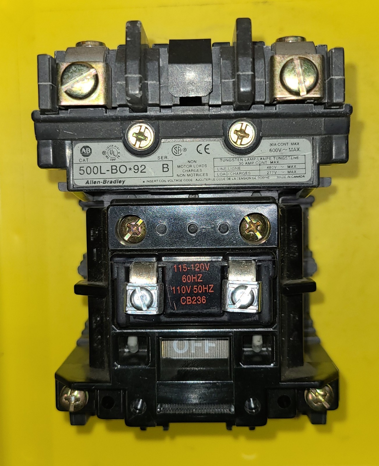 Allen Bradley 500L-BOD92 Lighting Contactor **USED**