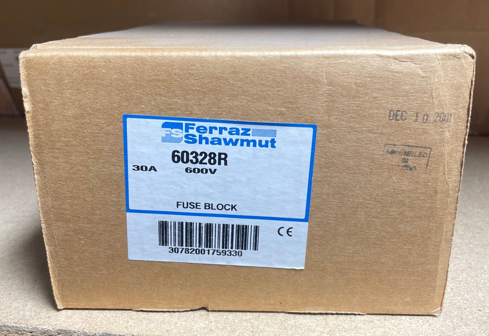 60328R, Ferraz Shawmut, R FUSE BLOCK 600V 30A 3P PP