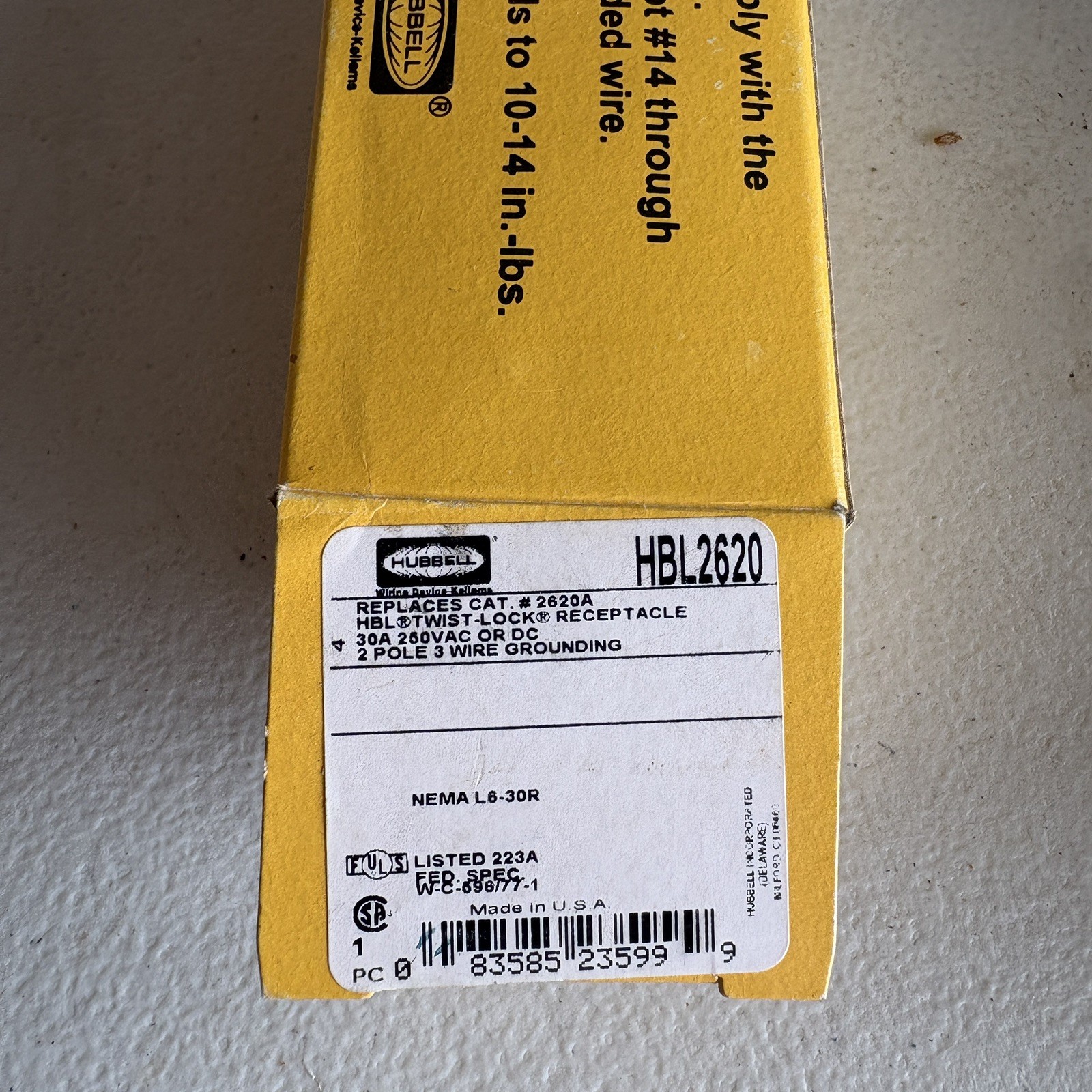 Lot HUBBELL HBL2313 TWIST-LOCK CONNECTOR 20A 125V, 1547 Male Adapter receptacle