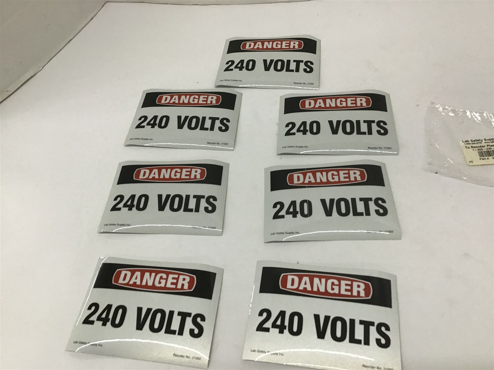 Lab Safety Supply 21002 Danger 240 Volt Sticker 3 1/2″ by 5″ Lot Of 7