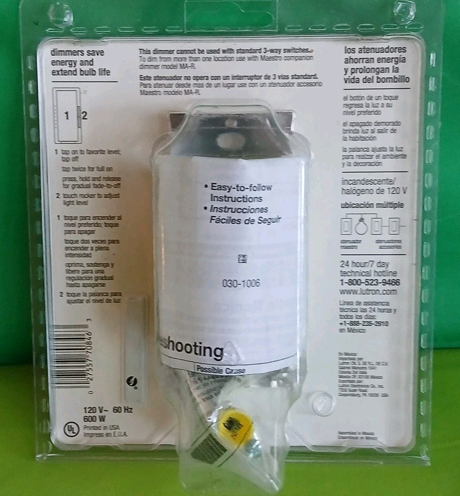Lutron Maestro MA-600H-WH Digital Fade Dimmer – White