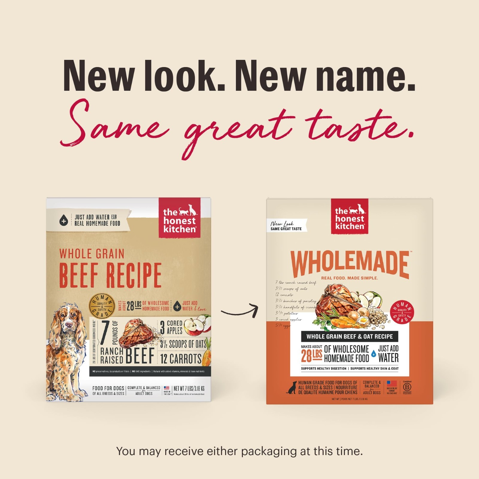 The Honest Kitchen Human Grade Wholemade Dehydrated Whole Grain Beef, 7 lb Box