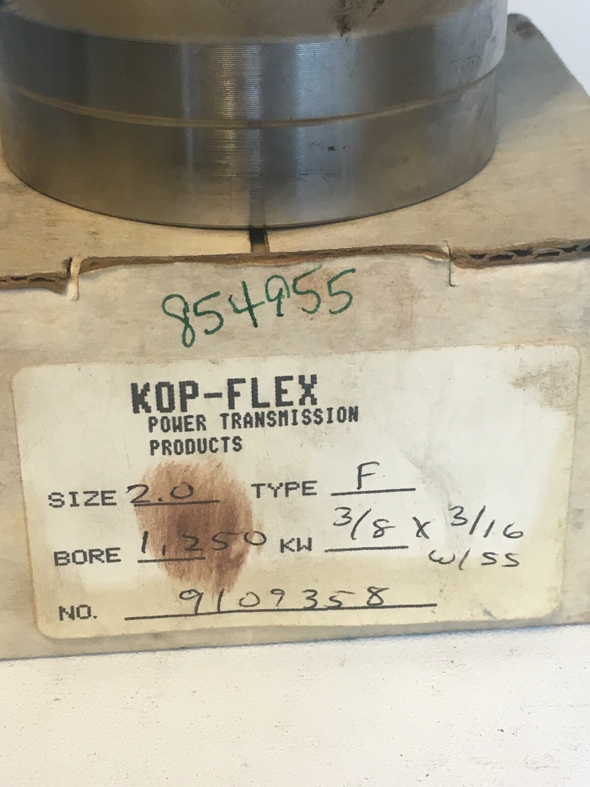 Kop-Flex Power Transmission Products Size: 2.0 – Bore: 1.250 KW 3/8 X 3/16