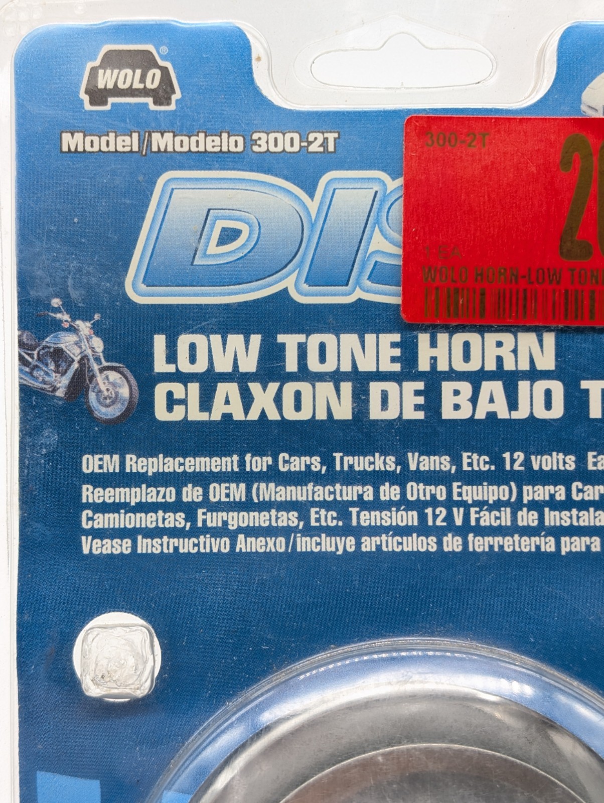 New WOLO 300-2T Disc Horn Low Tone 12-Volt 115 Decibels Universal Silver NIB