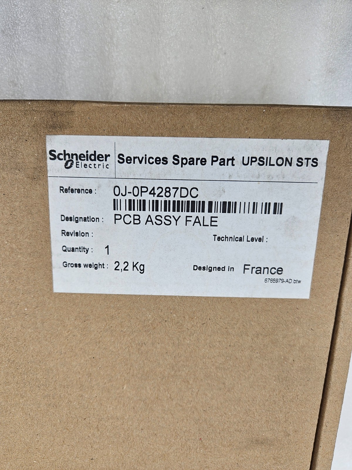 SCHNEIDER 0J-0P4287DC PCB ASSY FALE MGE CARTE FALE 34020143XD-1DA/2DA FAST SHIP
