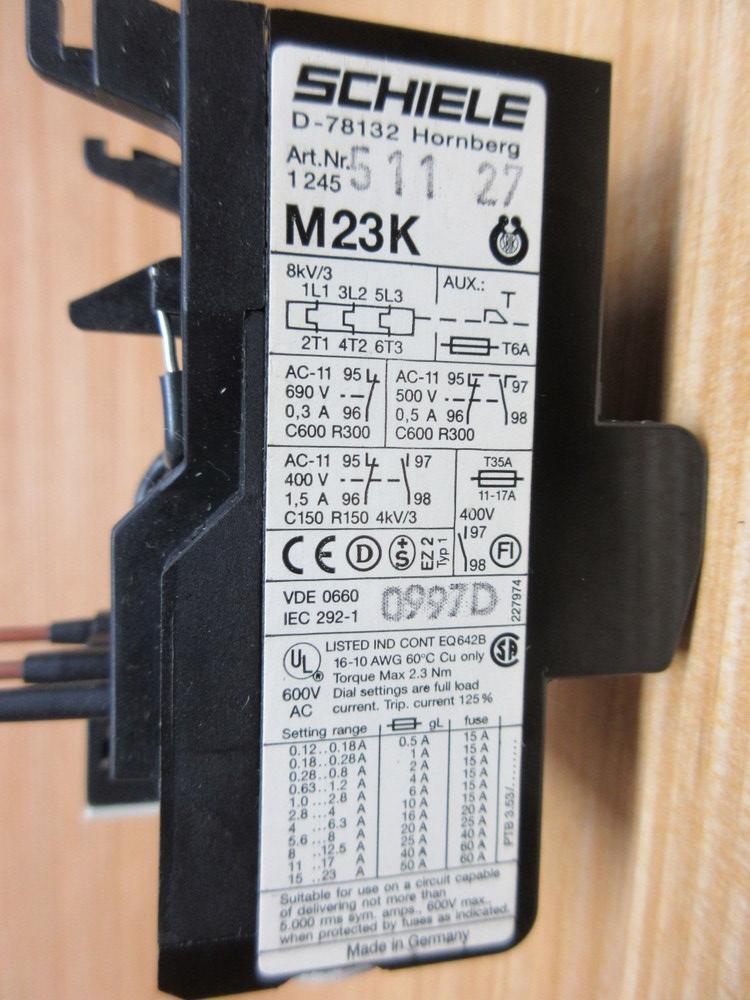 Schiele 1.245.511-27 Overload Relay M23K