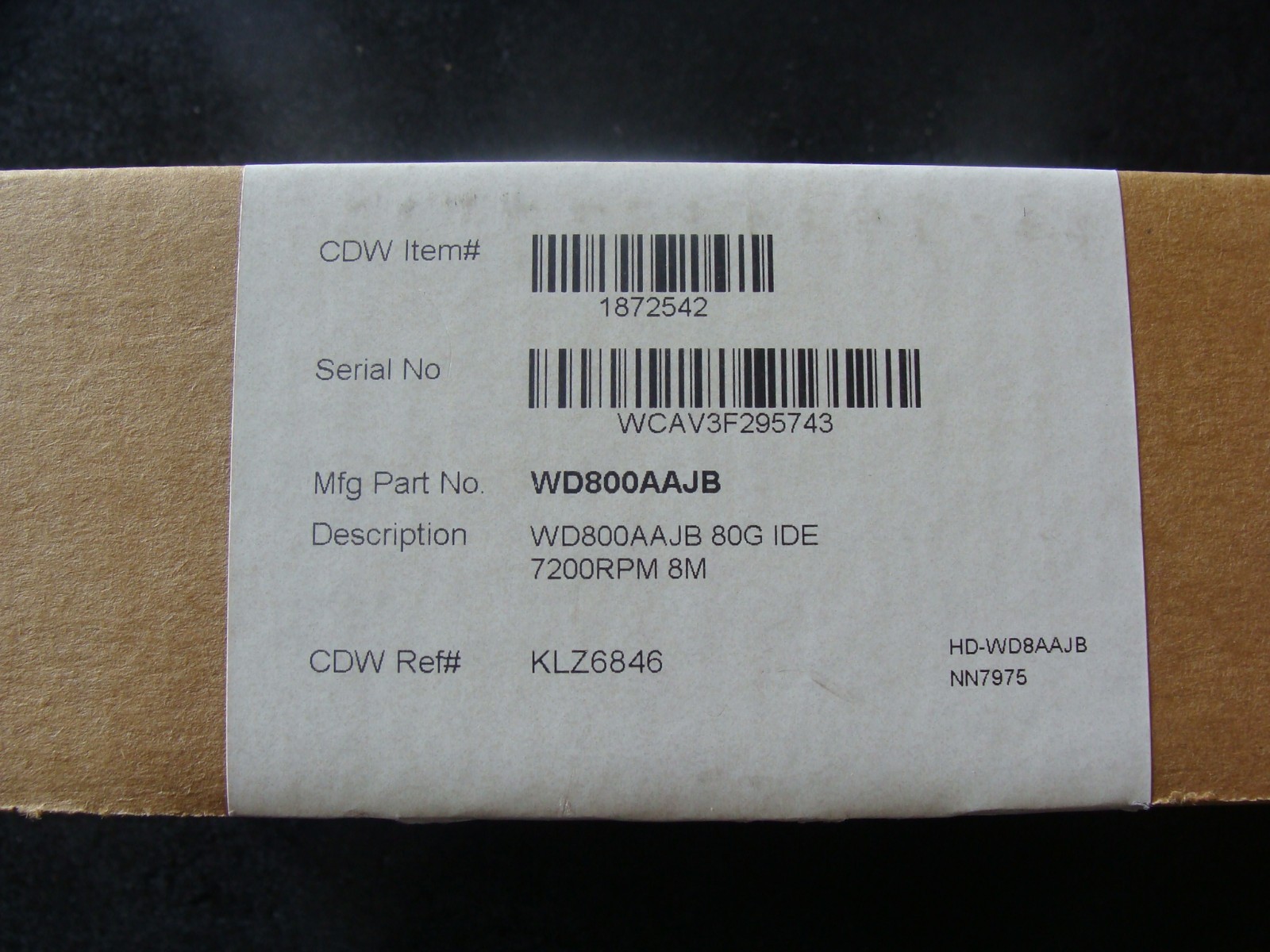 New WD Blue Hard Drive 80 GB, IDE Controller. Mfg. Part# WD800AAJB80GIDE, 4-1567