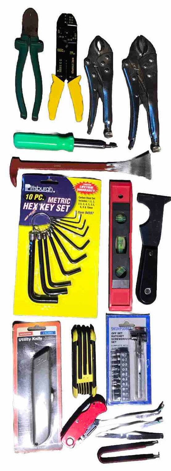 Auction box Lot of Assorted Workshop tool supplies 17 TOTAL TOOLS