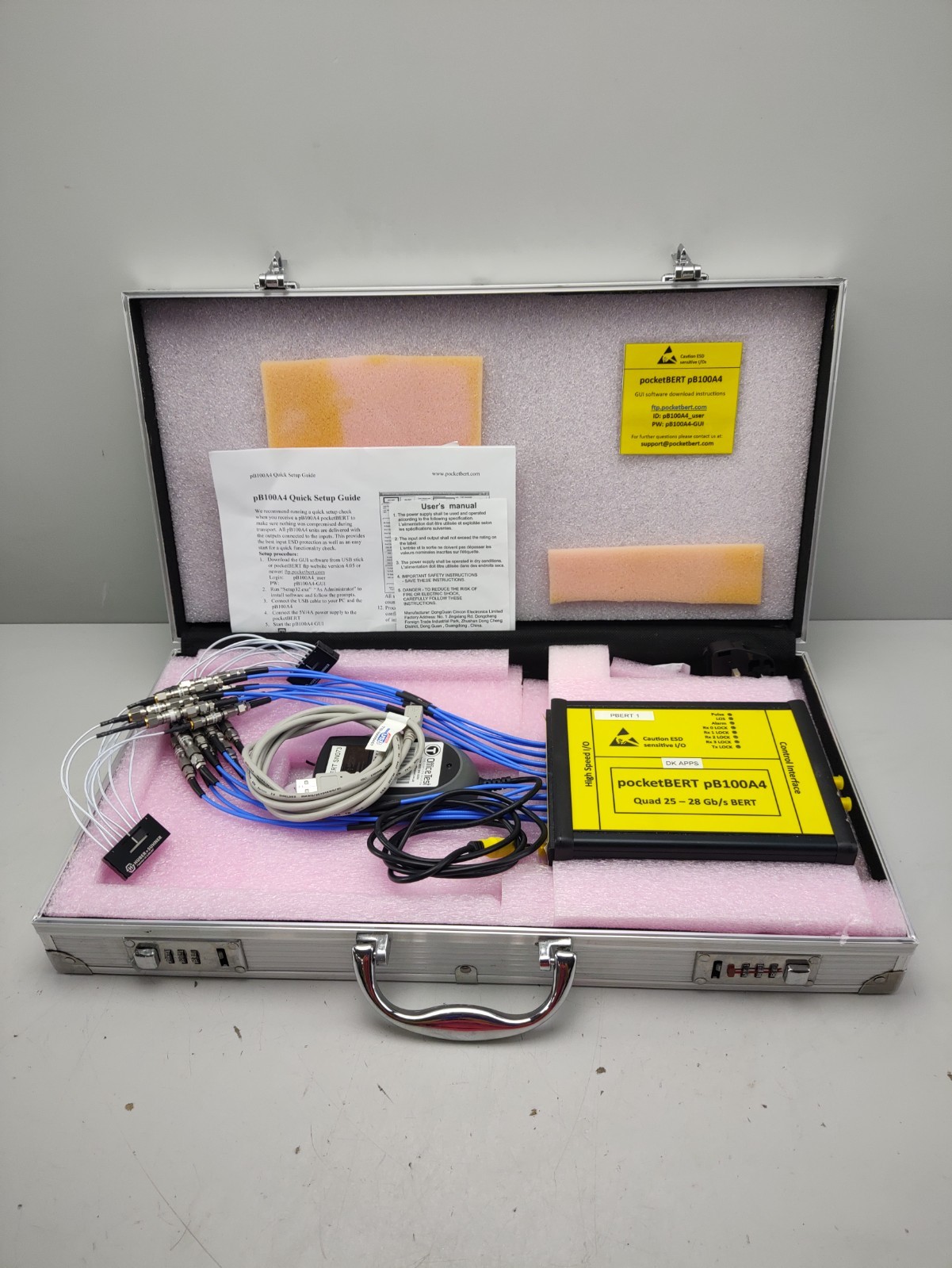 pocketBert pB100A4 Quad 25-28 Gb/s BERT Test equipment Quad 24-30 Gb/s
