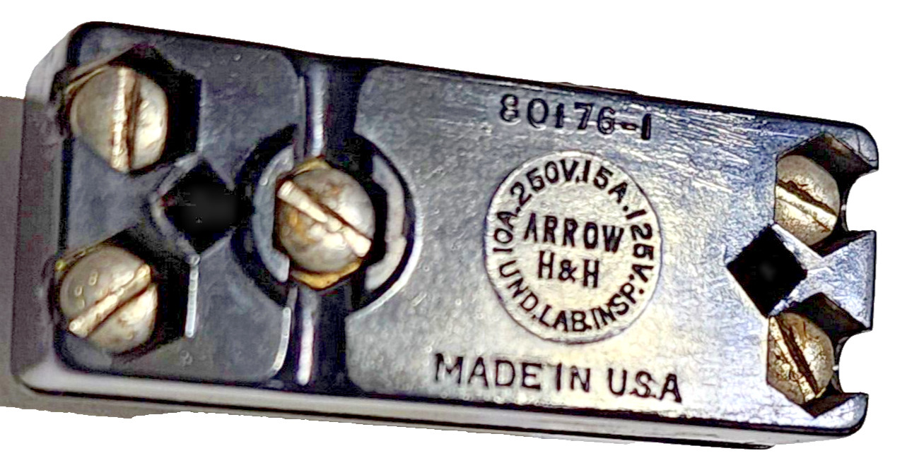 ARROW H&H 80176-1, Switch- 15 Amp, 125Vac, 10 Amp, 250Vac DPST