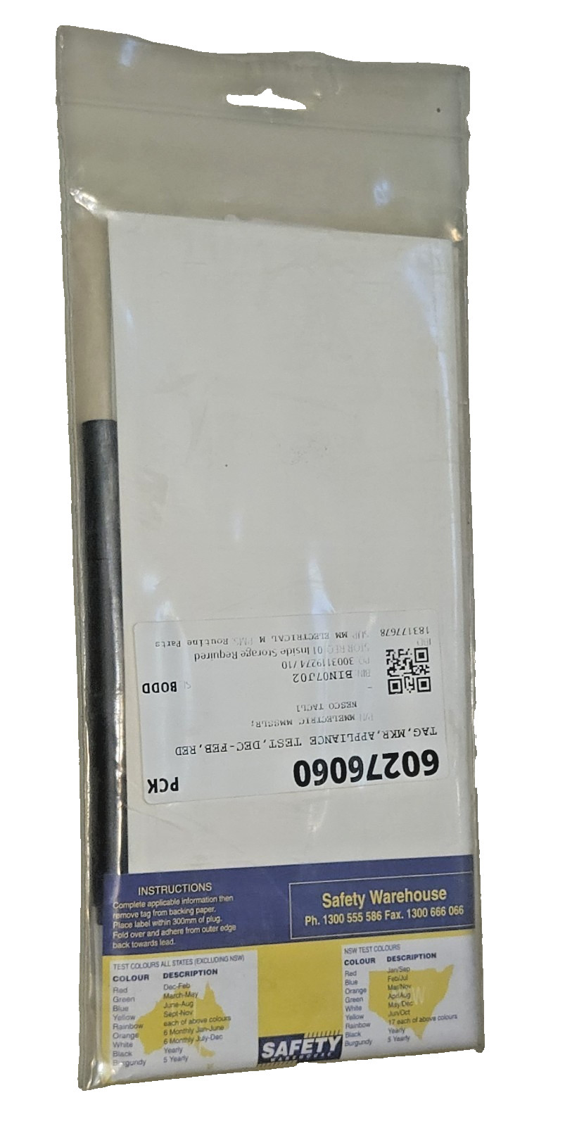 Safety Warehouse Test Tag Self Laminating All States Except NSW DEC To FEB