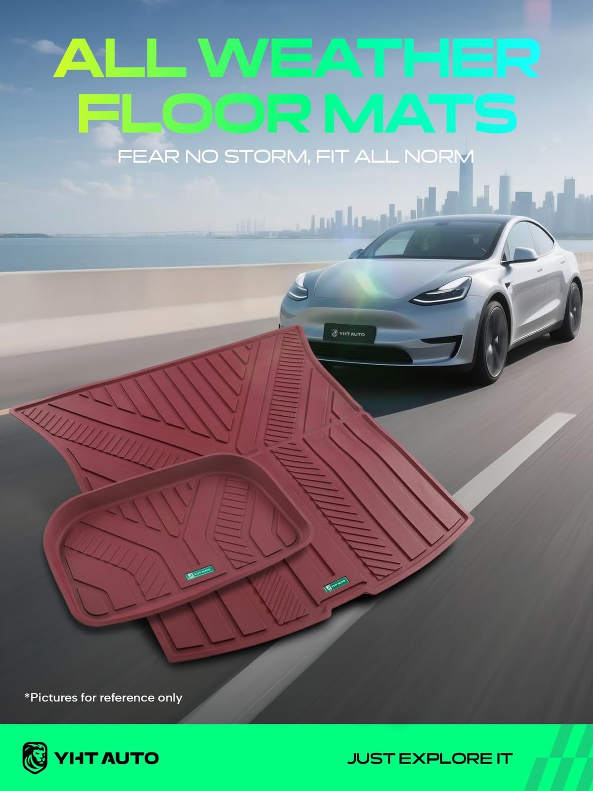 YHTAUTO Cargo Liners Compatible with Tesla Model Y Juniper 2025 2026, TPE Flo…