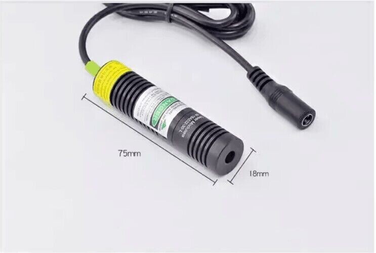 Teclulu 18*75 100mW Green (532nm) Cross-Line Generator Laser Module/5V-12V