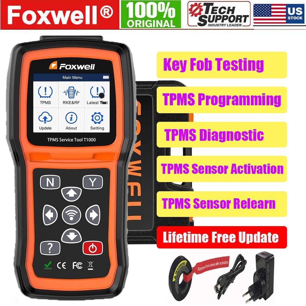 FOXWELL T1000 TPMS Relearn Tool Tire Sensor Pressure Programmer Reset Diagnostic