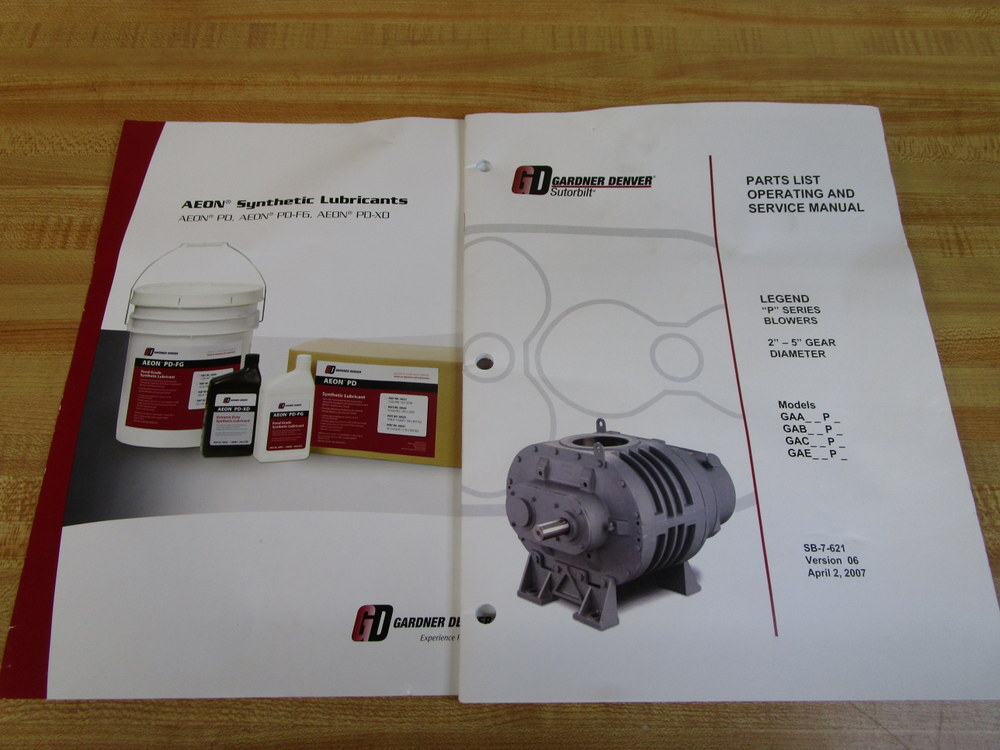 Gardner Denver SB-7-621 Sutorbilt Service Manual SB7621
