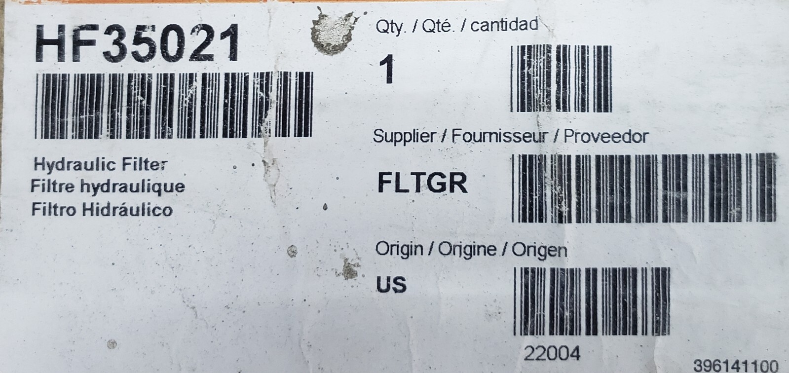 FLEETGUARD HF35021 HYDRAULIC FILTER