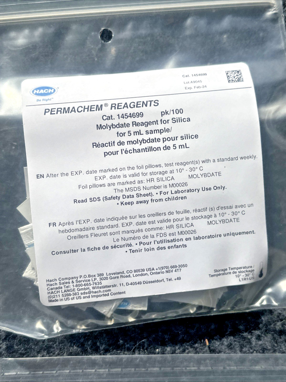 HACH SI-5 14554-00 Silica 0-800mg/l Test Kit W/ Reagents New