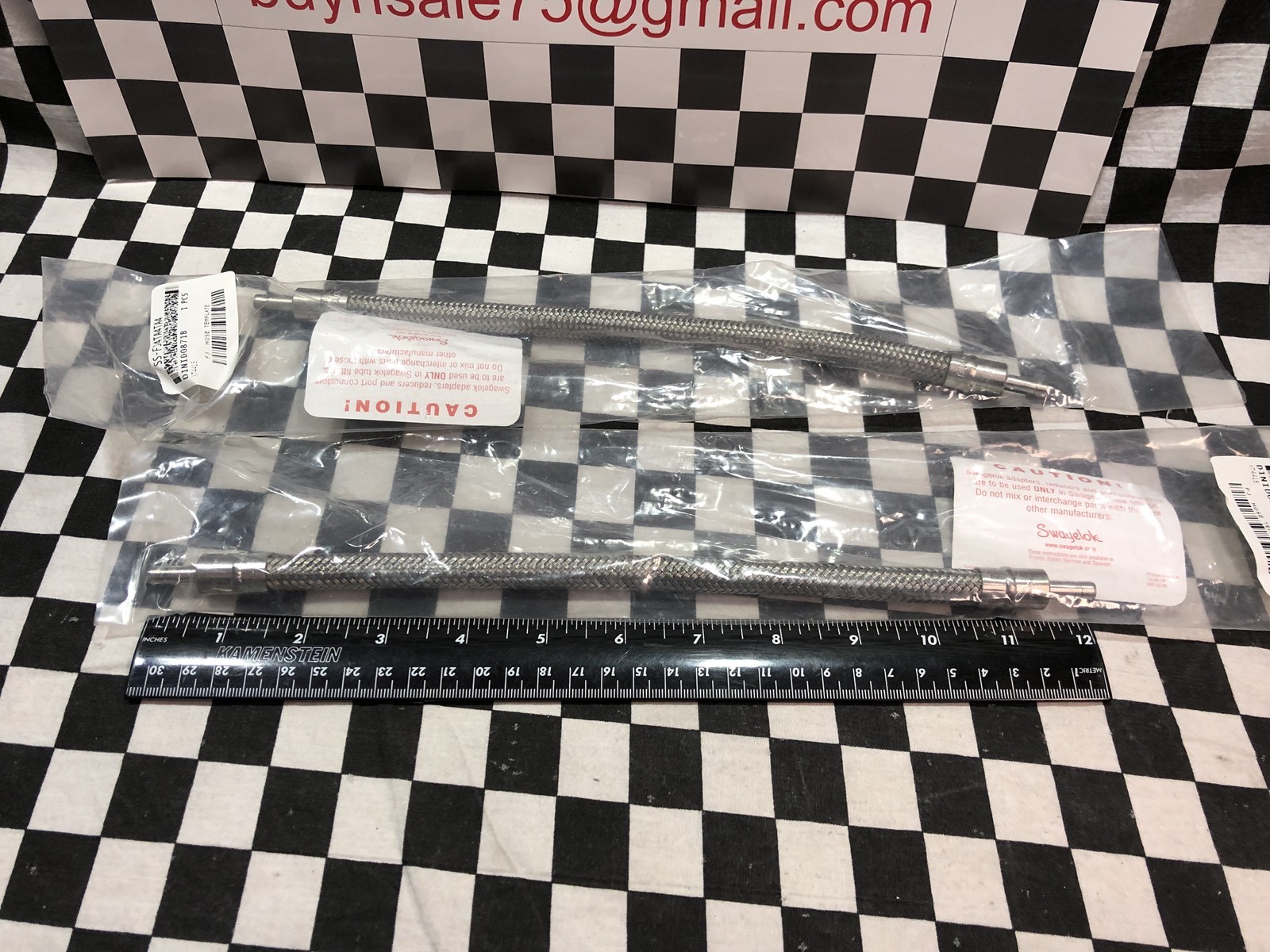 Lot Of 2, Swagelok SS-FJ4TA4TA4-12, Braided Hose 1/4″ X 12″, SHIPSAMEDAY