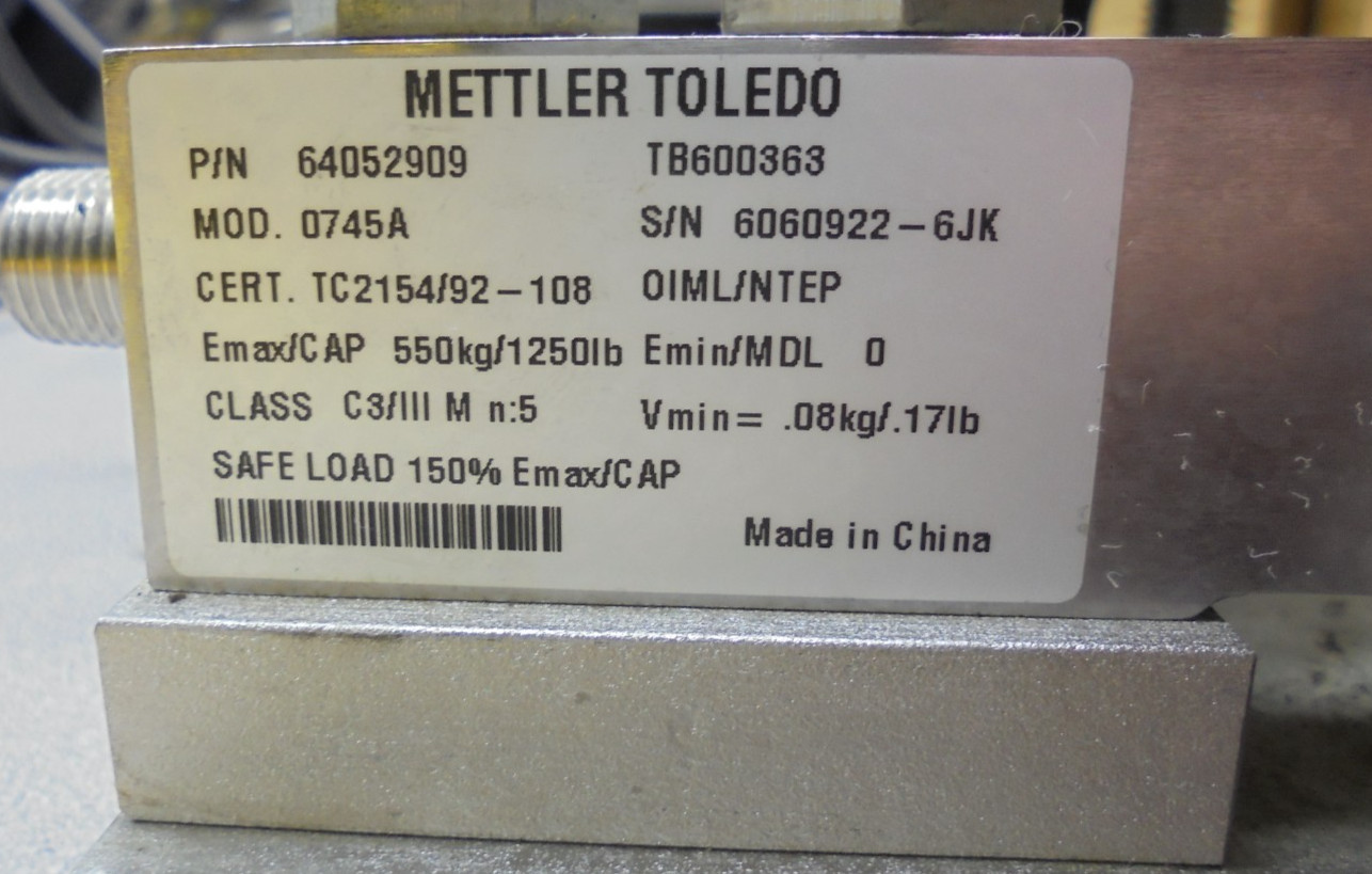 Mettler Toledo PTHN 1800 64052909 095802301-1 Flexmount Scale Weigh Module Load