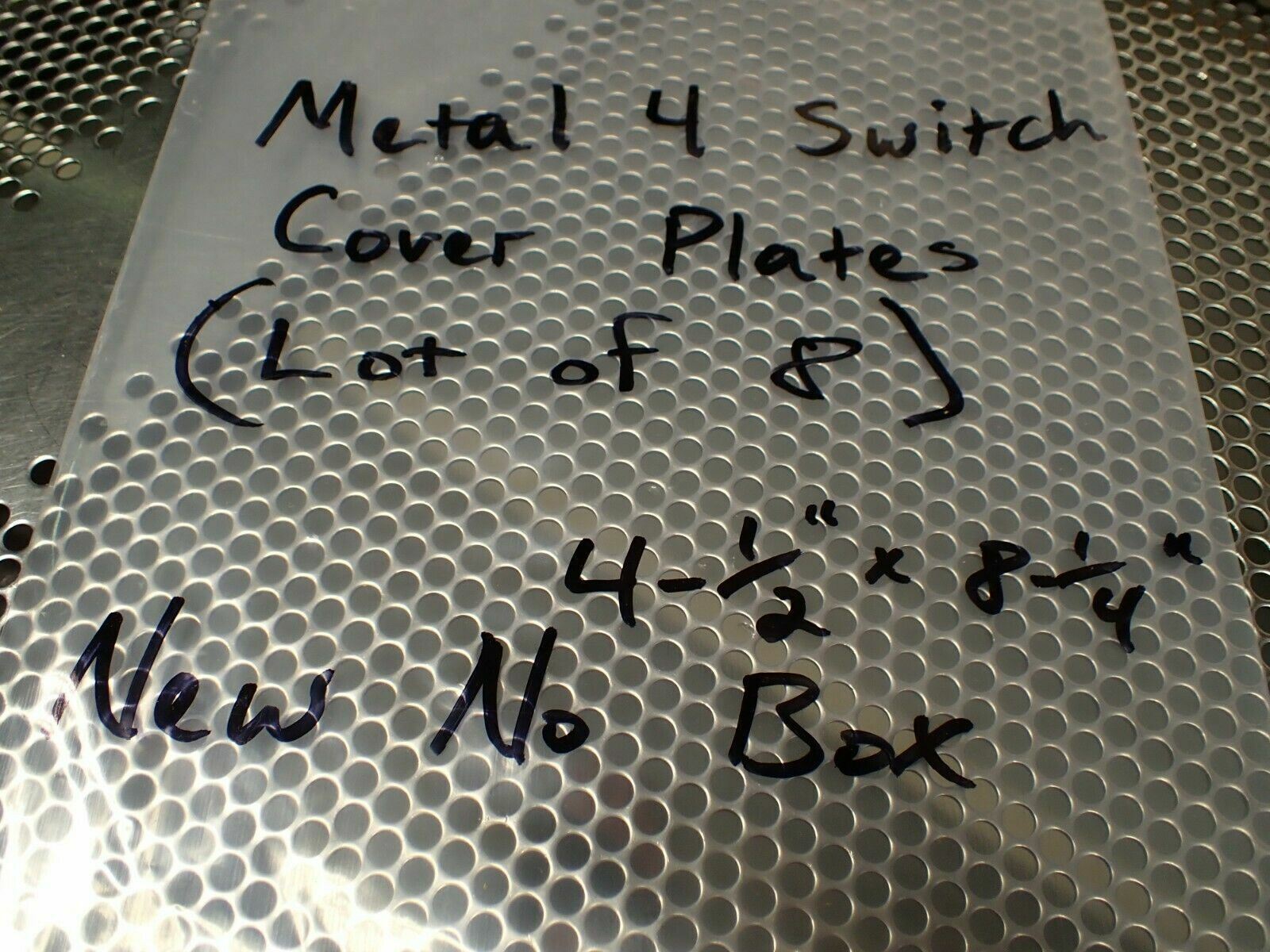 Metal 4 Switch Cover Plates 4-1/2″ x 8-1/4″ New Old Stock (Lot of 8)