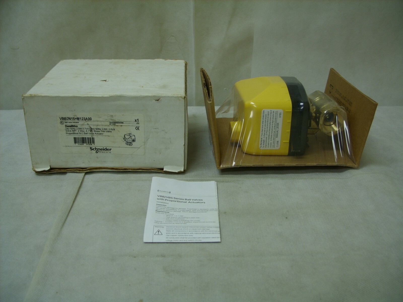TAC Schneider Invensys – 3/4″ 2-Way Ball Valve & Actuator Assy. VBB2N15+M123A00