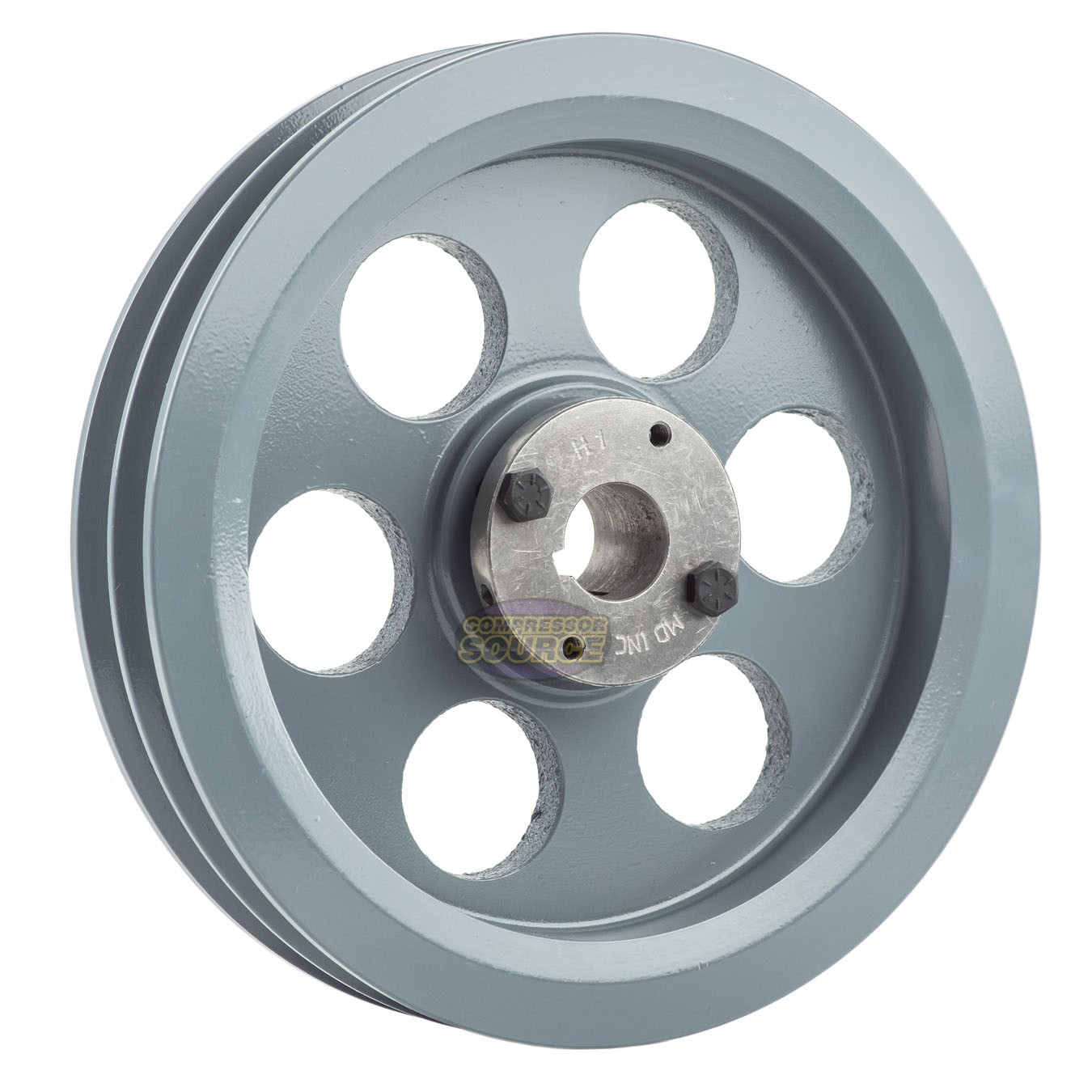 Cast Iron 8.75″ Dual Groove Pulley Belt B Section 5L with 1″ Sheave Bushing