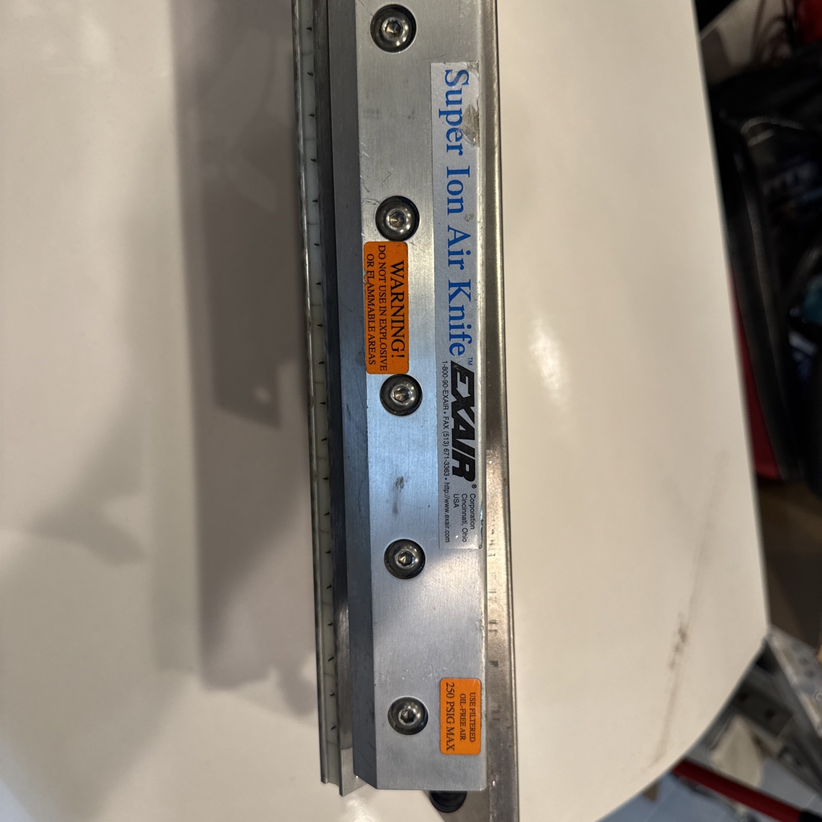 Exair Super Ion Air Knife, 10”+ with power supply