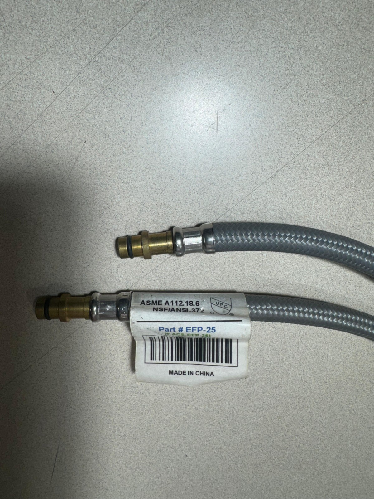 24″ Braided Flexible Supply Hose EFP-25 M10x1 X BARB, Set of 2