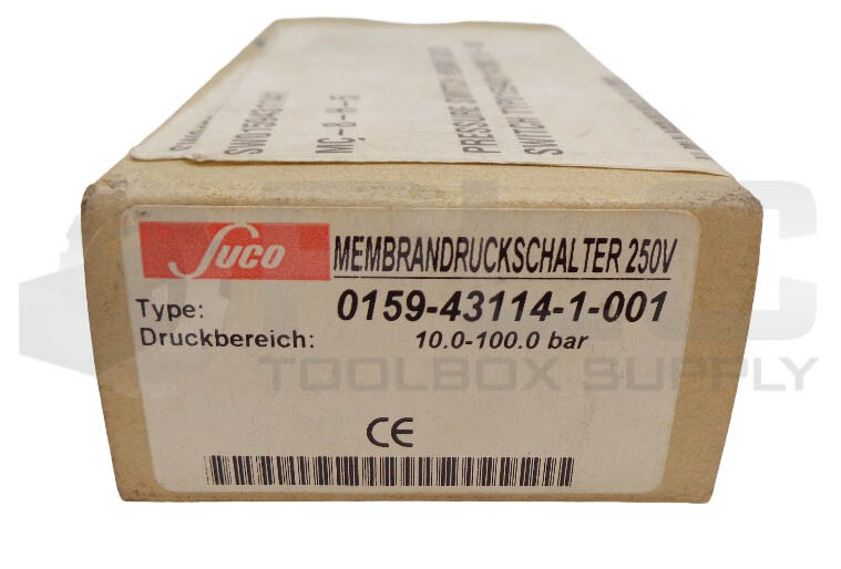 SUCO 0159-43114-1-001 MECHANICAL PRESSURE SWITCH 5.0-50.0BAR 250V 2A