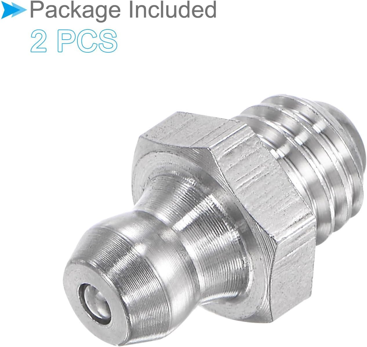 Stainless Steel Straight Grease Fitting, | M8x1.25mm Metric | Hydraulic Grease N